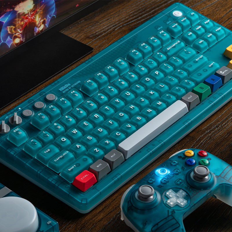 8BitDo Retro 87 Keyboard - Clear Blue image 7